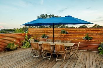 Rooftop deck with outdoor furniture